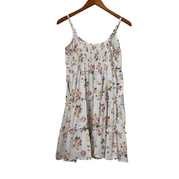 Hollister Women’s  Babydoll Dress Sz M Floral Mini Tiered Festival Concert Boho - Picture 2 of 8
